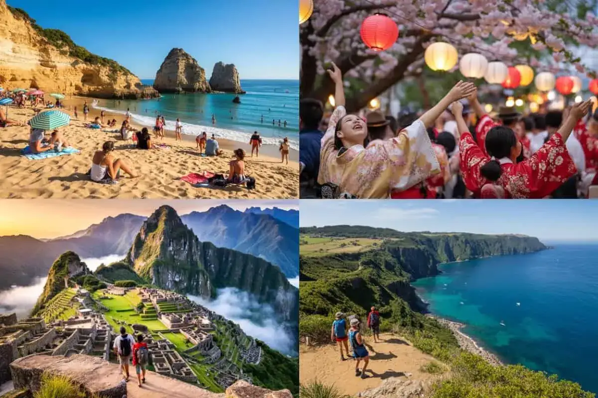 Strandurlaub, japanisches Fest, Machu Picchu und K&uuml;stenwanderung &ndash; diese beliebtesten Reiseziele locken mit Vielfalt.